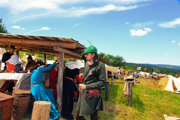 Vatra, Moldova. June 28, 2015. Medieval Festival.  Unidentified — Stock Photo, Image