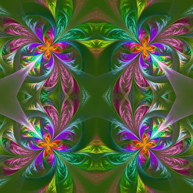 Simetrik çok renkli fraktal oyma. Koleksiyon - ayaz patt