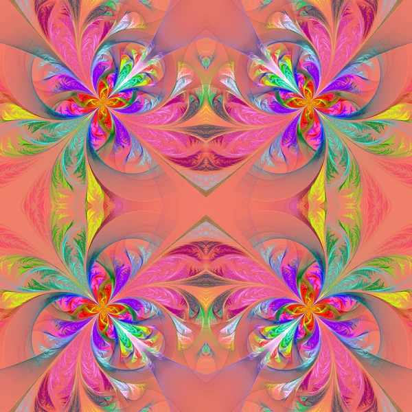 Symmetric multicolored fractal tracery. Collection - frosty patt — Stock Photo, Image