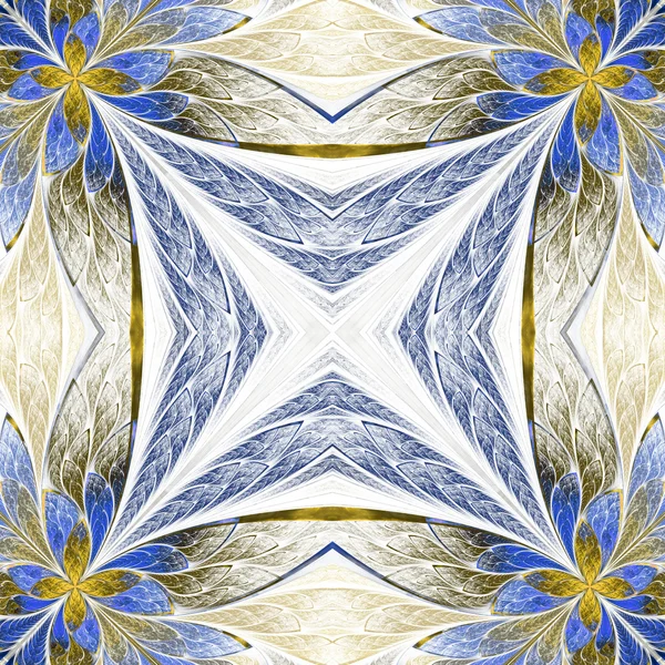 Patrón de flor simétrico en estilo vidriera en ligh — Foto de Stock
