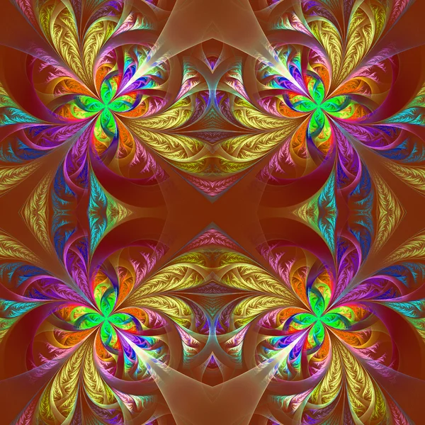 Symmetric multicolored fractal tracery. Collection - frosty patt — Stock Photo, Image