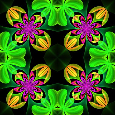 Fraktal de çiçek yaprakları güzel simetrik desen