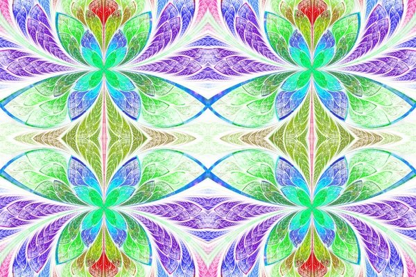 Multicolored symmetrical pattern in stained-glass window style. — Stock Photo, Image