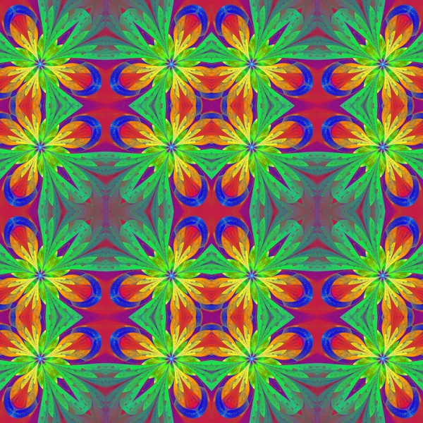 Multicolored symmetrical pattern in stained-glass window style o — Stock Photo, Image