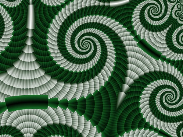 Spiral Textured Background. Gray and green palette. Computer gen — Stock Photo, Image