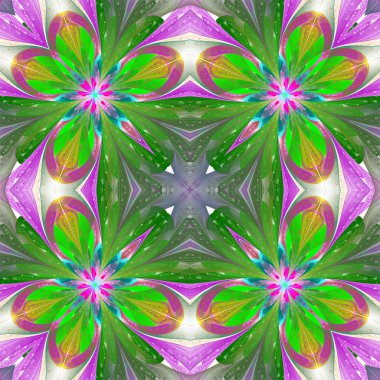 Vitray pencere stili güzel simetrik desen. Sanat