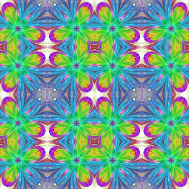 Vitray pencere stili o çok renkli simetrik desen