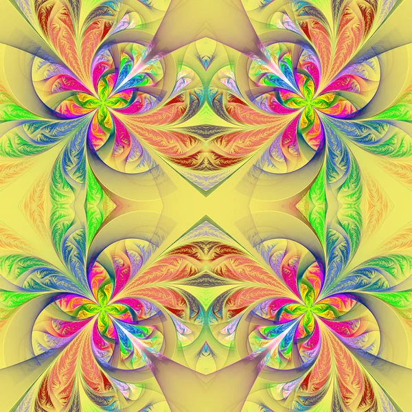 Symmetrische mehrfarbige fraktale Tracerie. Kollektion - frostiger Patt — Stockfoto