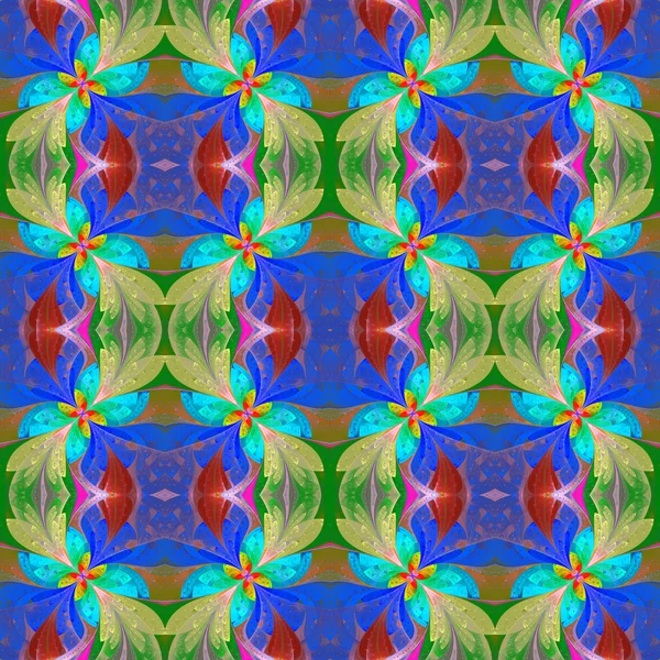 Patrón simétrico hermoso multicolor en el viento de vidrieras —  Fotos de Stock