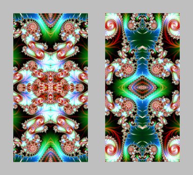 Cep telefonu kapağında fraktal tasarımlı güzel desenler var.