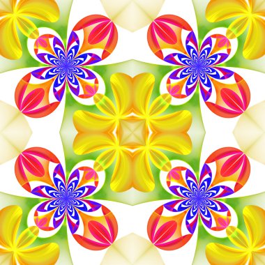 Fraktal de çiçek yaprakları güzel simetrik desen