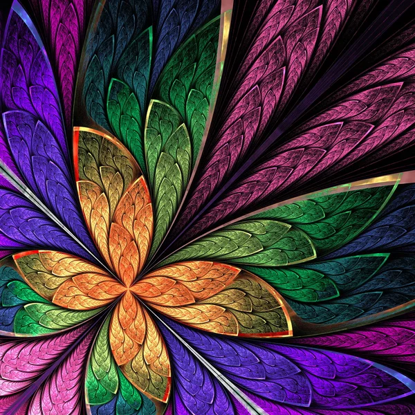 Güzel renkli fraktal çiçek veya lekeli gl kelebek