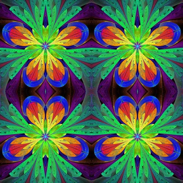 Modello simmetrico multicolore in vetro colorato o — Foto Stock