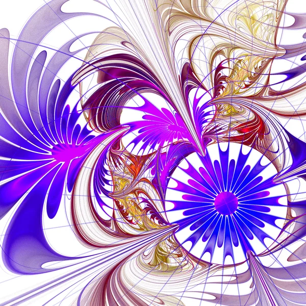 Fondo de flores. Paleta azul y púrpura. Diseño fractal. Tú. —  Fotos de Stock