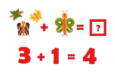 Okul öncesi çocuklar için eğitim matematik Illustration. İnci
