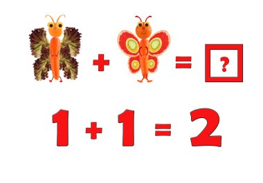 Okul öncesi çocuklar için eğitim matematik Illustration. İnci