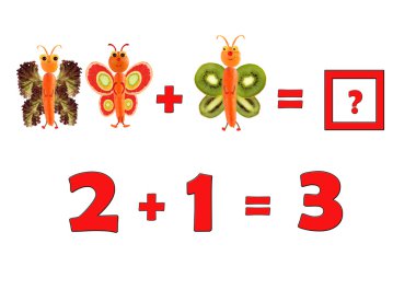 Okul öncesi çocuklar için eğitim matematik Illustration. İnci