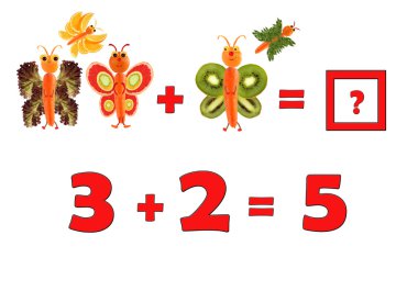 Okul öncesi çocuklar için eğitim matematik Illustration. İnci