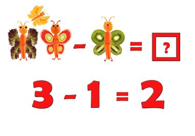 Okul öncesi çocuklar için eğitim matematik Illustration. İnci