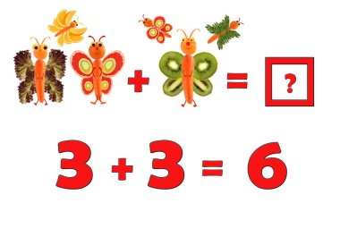 Okul öncesi çocuklar için eğitim matematik Illustration. İnci