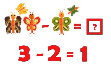 Okul öncesi çocuklar için eğitim matematik Illustration. İnci