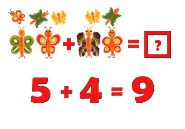 Okul öncesi çocuklar için eğitim matematik Illustration. İnci
