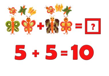 Okul öncesi çocuklar için eğitim matematik Illustration. İnci