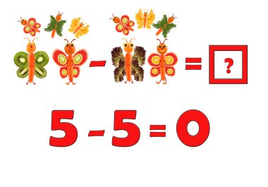 Okul öncesi çocuklar için eğitim matematik Illustration. İnci