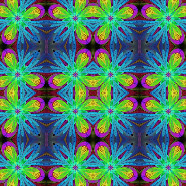 Multicolored symmetrical pattern in stained-glass window style. — Stock Photo, Image