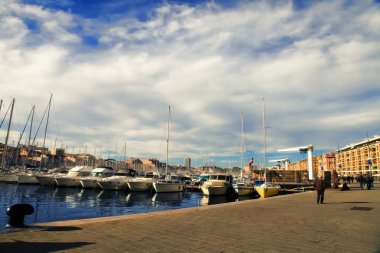 Fransa, Marsilya-19 Kasım 2015: eski liman (Vieux-Port). Mar