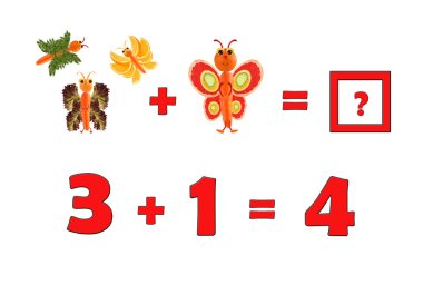 Okul öncesi çocuklar için eğitim matematik Illustration. İnci