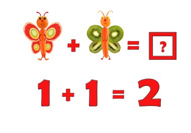Okul öncesi çocuklar için eğitim matematik Illustration. İnci