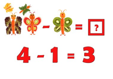 Okul öncesi çocuklar için eğitim matematik Illustration. İnci
