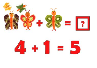Okul öncesi çocuklar için eğitim matematik Illustration. İnci
