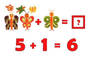 Okul öncesi çocuklar için eğitim matematik Illustration. İnci