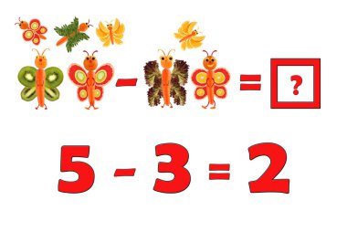 Okul öncesi çocuklar için eğitim matematik Illustration. İnci