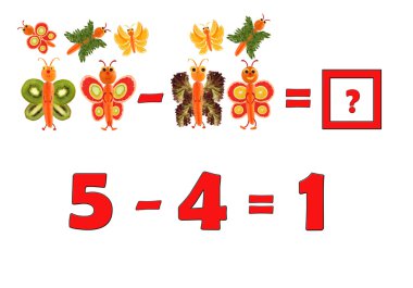 Okul öncesi çocuklar için eğitim matematik Illustration. İnci
