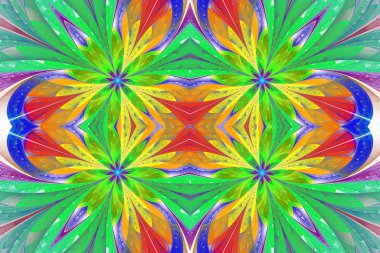 Vitray pencere stili o çok renkli simetrik desen