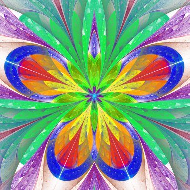 Güzel renkli fraktal çiçek veya lekeli gl kelebek