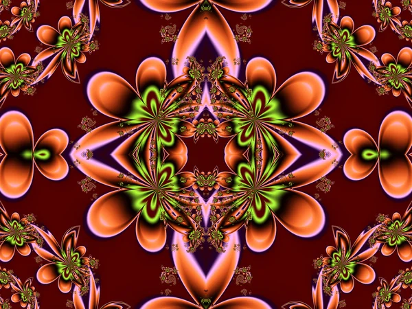 Kwiatki w fractal design. Grafika dla kreatywnych, — Zdjęcie stockowe