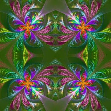 Simetrik çok renkli fraktal oyma. Koleksiyon - ayaz patt