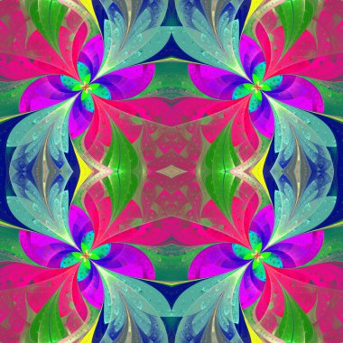 Vitray Rüzgar çok renkli güzel simetrik desen