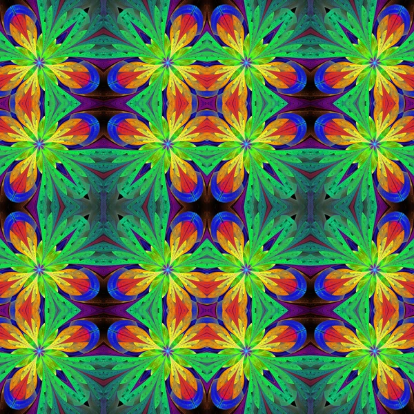 Multicolored symmetrical pattern in stained-glass window style — Stock Photo, Image