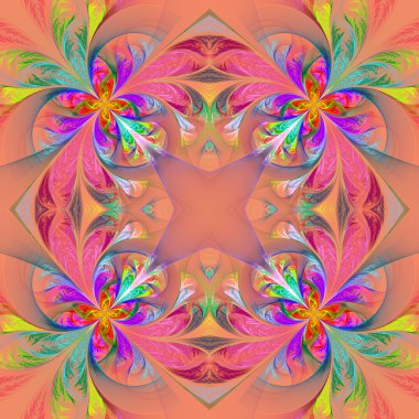 Simetrik çok renkli fraktal oyma. Koleksiyon - ayaz patt