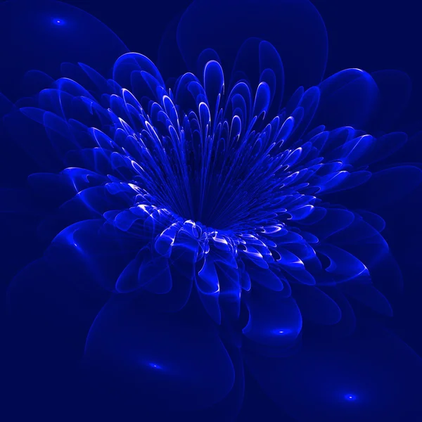 Beautiful darkblue flower on darkblue background. Computer gener — Stock fotografie