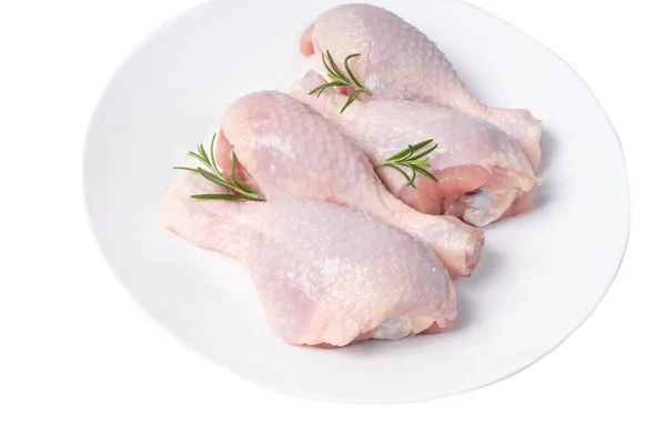 Kurczak Pałeczki Białej Płytki Izolowany Obiekt Białym Tle Gotowane Mięso — Zdjęcie stockowe
