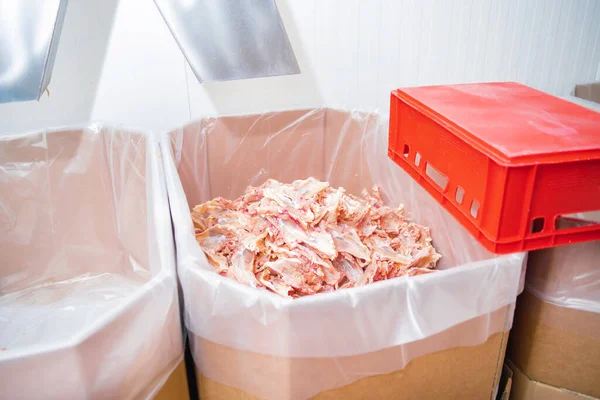 Kippenpootjes Kippenpootjes Die Veel Stukken Gesneden Worden Een Grote Doos — Stockfoto