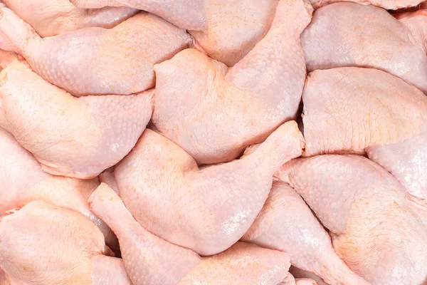 Friss Csirke Láb Bőr Sok Darab Közelkép Egy Szupermarket Kiskereskedelmi — Stock Fotó