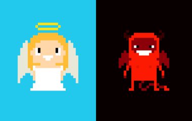 Piksel sanat melek ve şeytan