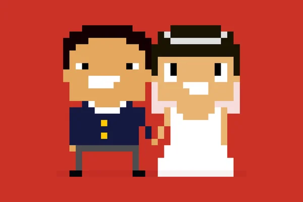 Couple de mariage tenant la main — Image vectorielle